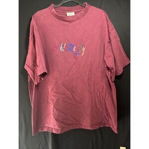Vintage Oh! Really Tshirt Men’s 2X Wide Collar Made In USA Maroon Graphic